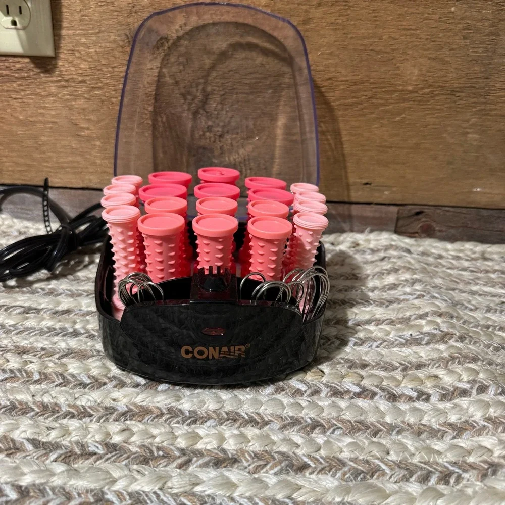 Conair Compact Hair Setter‎ Hot Rollers Pink Curlers Heated Styling Set HS83R
